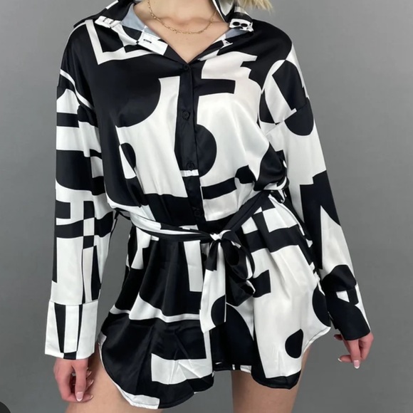 Peppermayo Faye Mini Shirt Dress in Black Retro - Picture 4 of 7